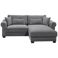 ECKSOFA Anthrazit Cord  - Anthrazit/Schwarz, Basics, Kunststoff/Textil (255/92/185cm) - MID.YOU