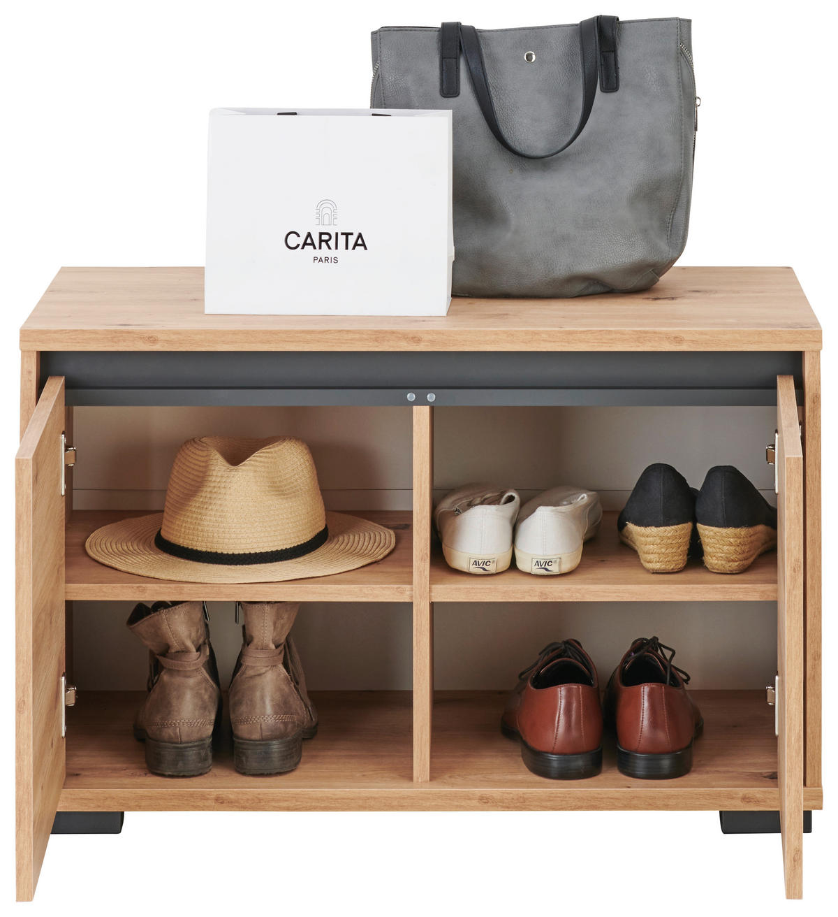 GARDEROBE  in 220/195/38 cm  - Anthrazit/Eiche Artisan, MODERN, Holzwerkstoff (220/195/38cm) - Xora