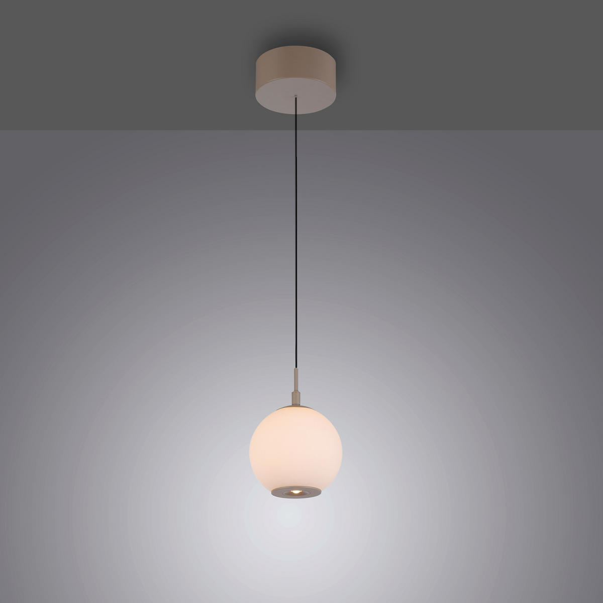 LED-HÄNGELEUCHTE Sandora 15/15/180 cm  - Sandfarben, Design, Glas/Kunststoff (15/15/180cm) - Paul Neuhaus