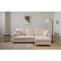 ECKSOFA Arles Taupe  - Taupe/Buchefarben, Design, Holz/Textil (266/161cm) - MID.YOU