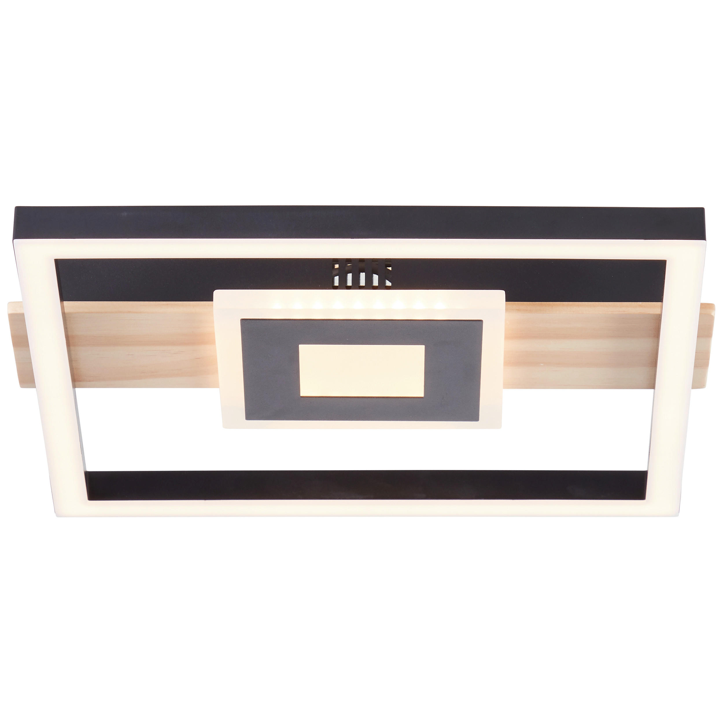 LED-DECKENLEUCHTE   - Hellbraun/Schwarz, Design, Holz/Kunststoff (5,5/29,5/27,5cm) - Brilliant