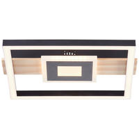 LED-DECKENLEUCHTE   - Hellbraun/Schwarz, Design, Holz/Kunststoff (5,5/29,5/27,5cm) - Brilliant