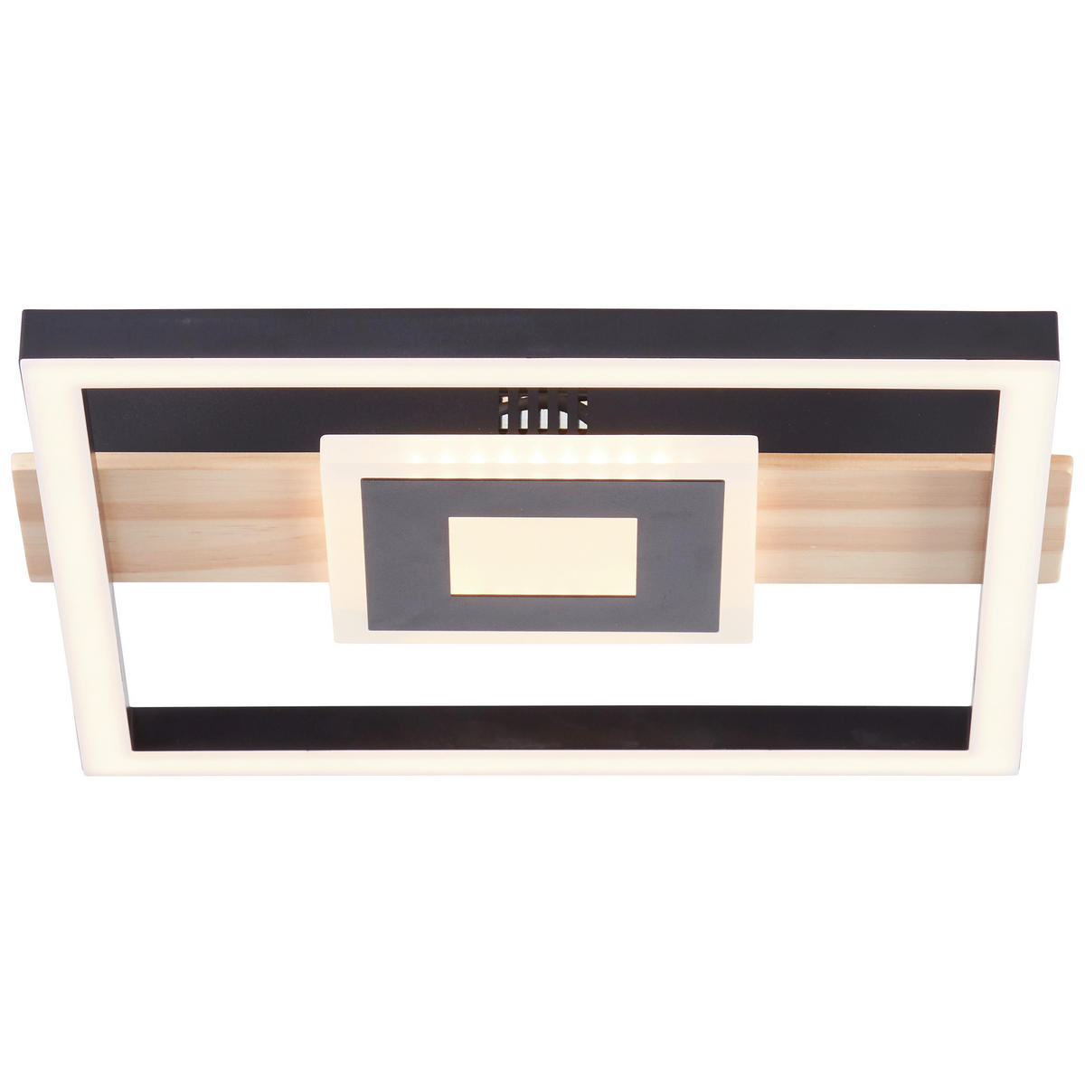 LED-DECKENLEUCHTE   - Hellbraun/Schwarz, Design, Holz/Kunststoff (5,5/29,5/27,5cm) - Brilliant