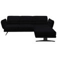 ECKSOFA  in Flachgewebe Schwarz  279-327/176-217 cm  - Schwarz, Design, Textil/Metall (279-327/176-217cm) - Dieter Knoll