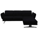 ECKSOFA  in Flachgewebe Schwarz  279-327/176-217 cm  - Schwarz, Design, Textil/Metall (279-327/176-217cm) - Dieter Knoll