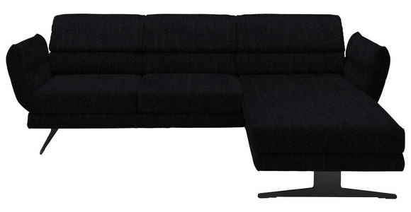 ECKSOFA  in Flachgewebe Schwarz  279-327/176-217 cm  - Schwarz, Design, Textil/Metall (279-327/176-217cm) - Dieter Knoll