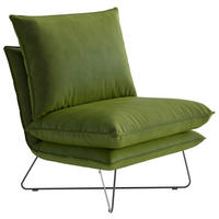SESSEL in Flachgewebe Grün  - Schwarz/Grün, Design, Textil/Metall (72/84/90cm) - Livetastic