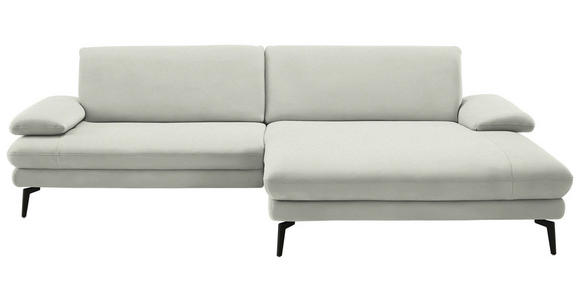 ECKSOFA  in Chenille, Flachgewebe Weiß  284/180 cm  - Schwarz/Weiß, Design, Textil/Metall (284/180cm) - Dieter Knoll
