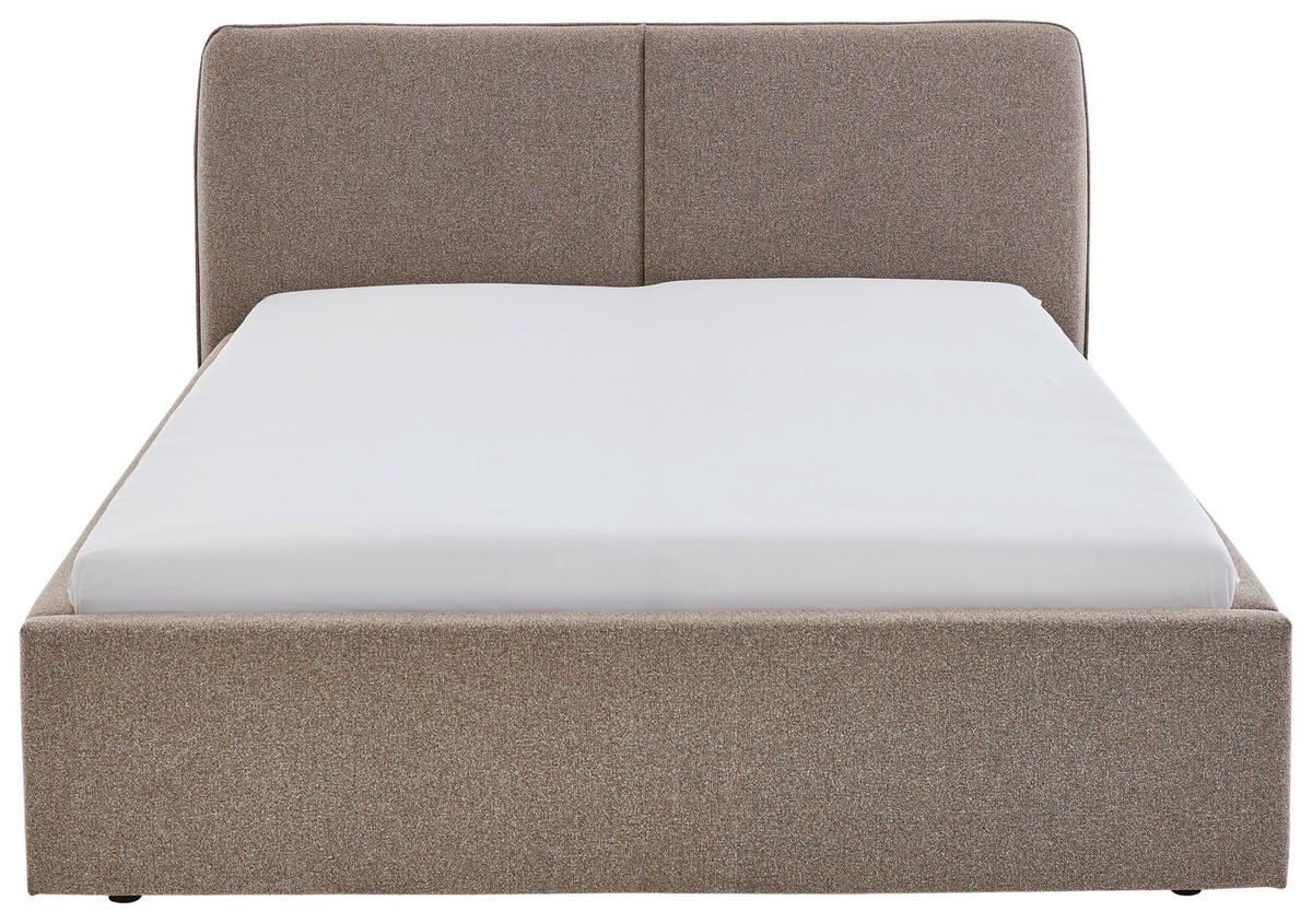 POLSTERBETT 140/200 cm,  in Braun,  - Schwarz/Braun, Design, Holz/Textil (140/200cm) - Stylife
