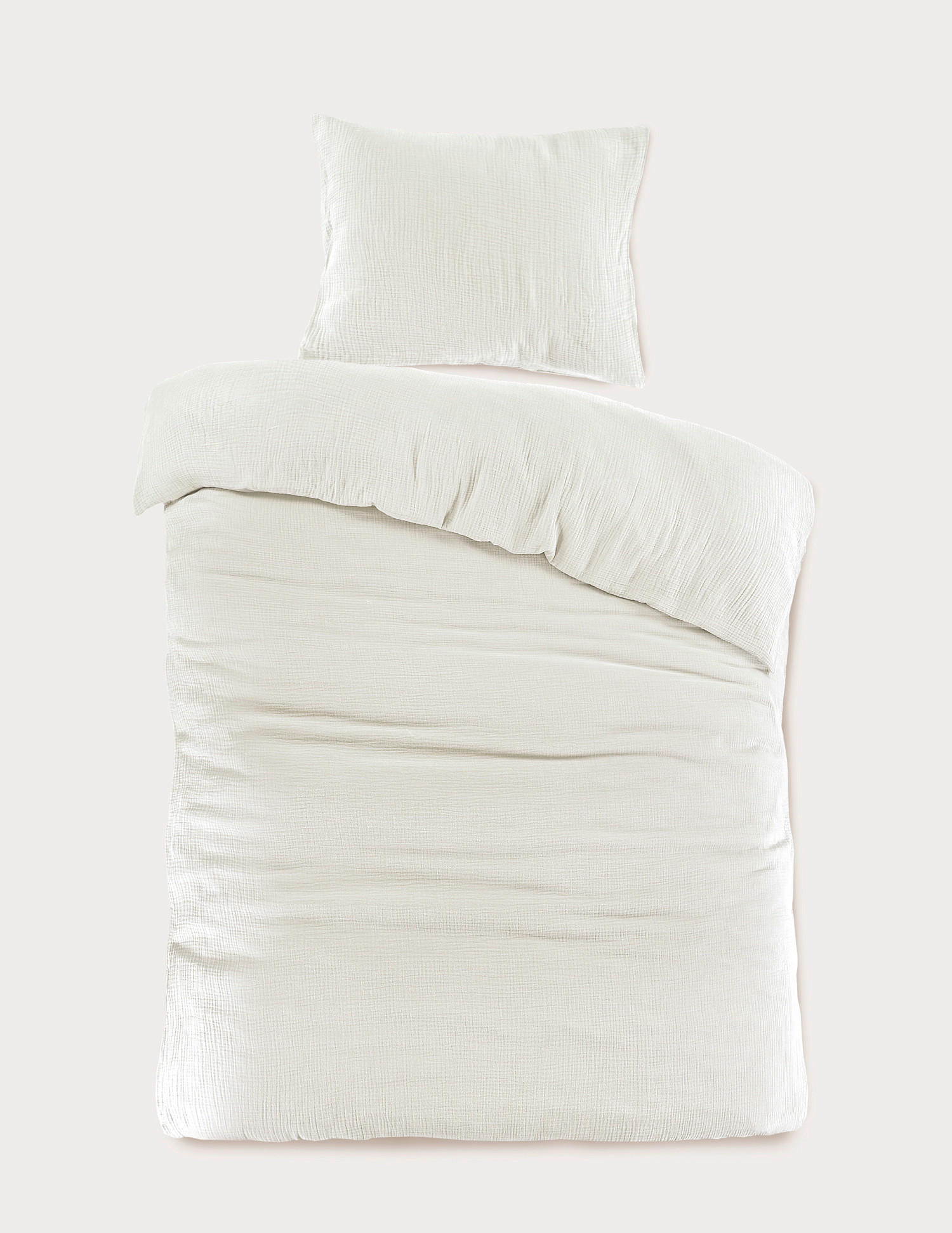 BETTWÄSCHESET Musselin 160/210 cm  50 cm/70 cm  - Creme, Basics, Textil (160/210cm) - Esposa