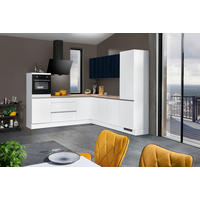 ECKKÜCHE 275/265 cm  in Weiß, Eichefarben  - Edelstahlfarben/Eichefarben, Basics, Holzwerkstoff/Metall (275/265cm) - Venda