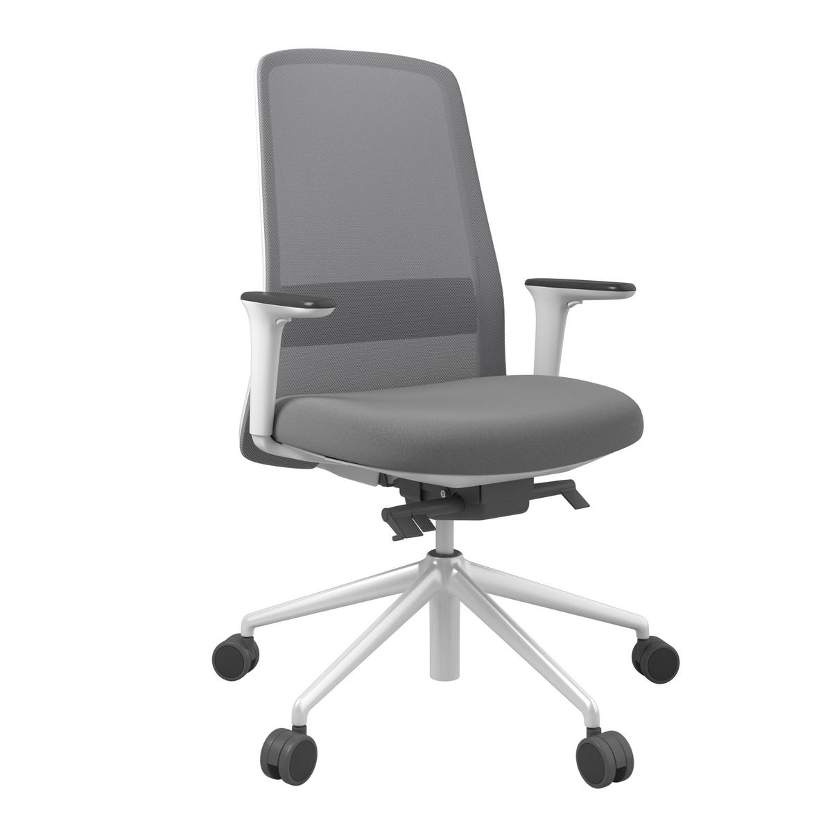DREHSTUHL Grau, Weiß  - Weiß/Grau, MODERN, Kunststoff/Textil (70/103-115/70cm)