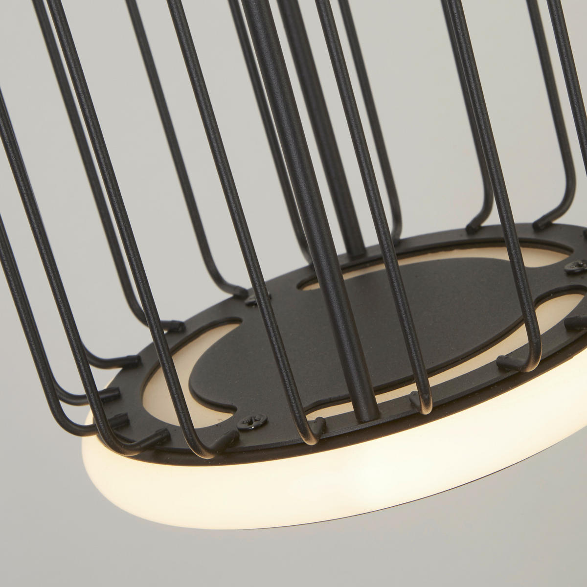 LED-HÄNGELEUCHTE Circolo Cage 90/16/150 cm   - Schwarz/Weiß, Design, Kunststoff/Metall (90/16/150cm) - Searchlight