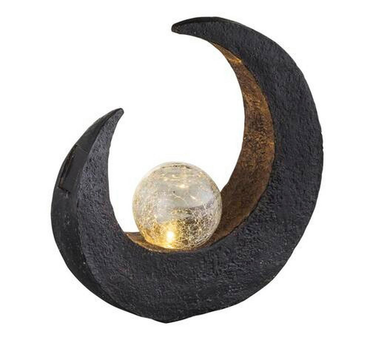 SOLARLEUCHTE  - Klar/Schwarz, Design, Glas/Kunststoff (29,4/9/30,5cm) - Globo