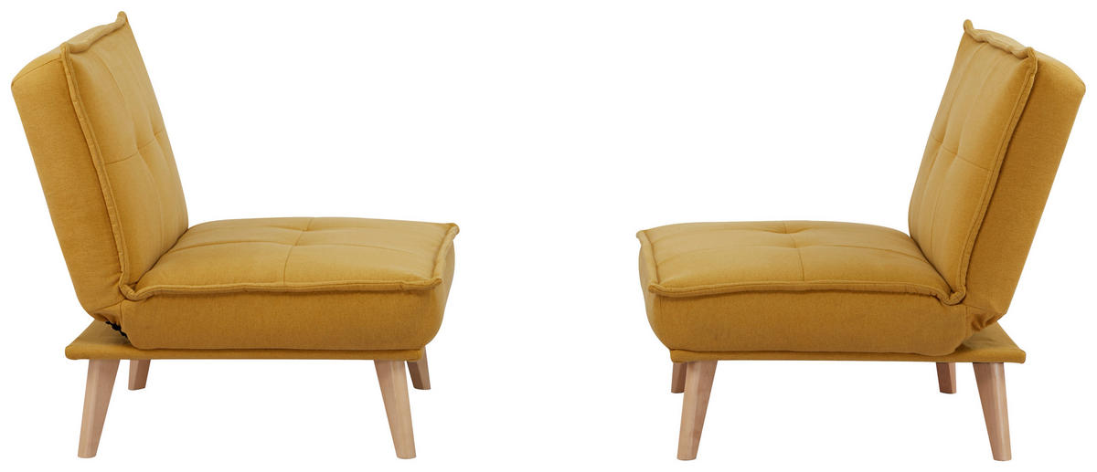 SCHLAFSOFA in Webstoff Gelb  - Gelb/Naturfarben, Design, Holz/Textil (99/84/83cm) - MID.YOU
