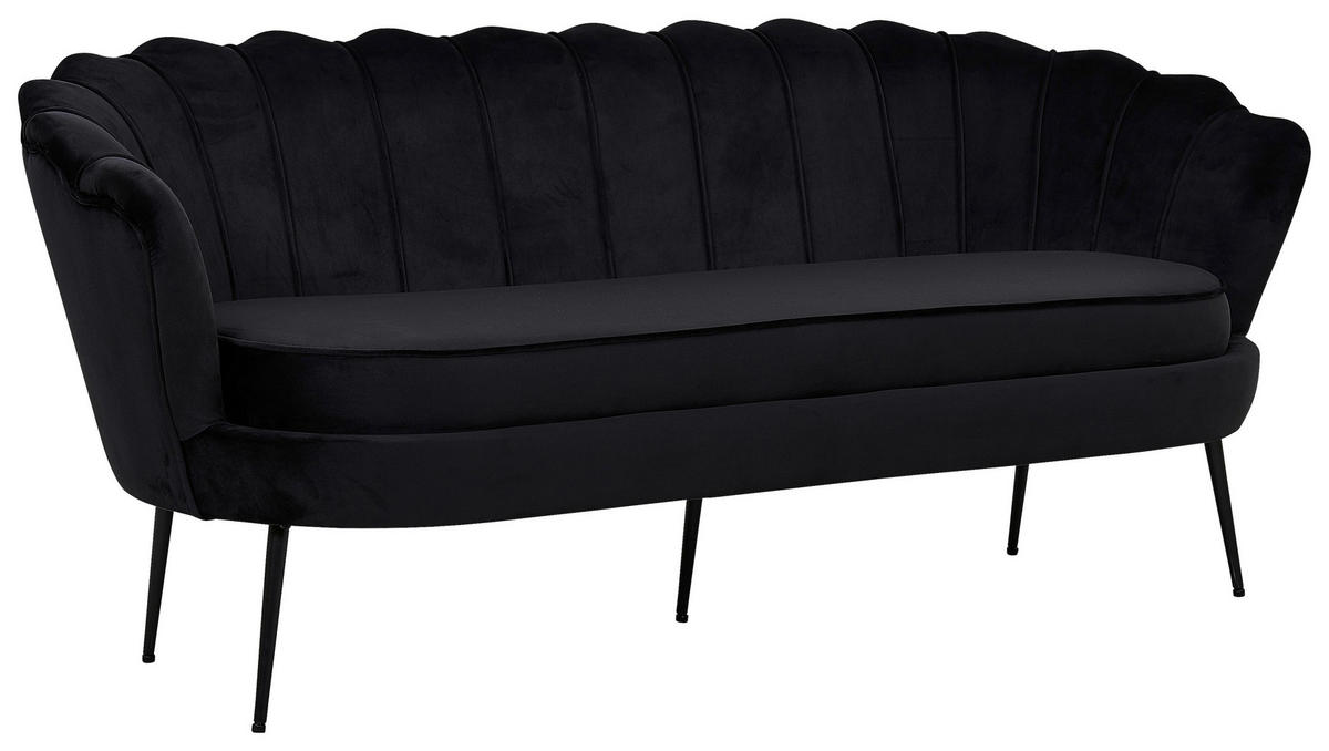 2-SITZER-SOFA in Schwarz  - Schwarz, Design, Textil/Metall (180/78.5/78cm) - Livetastic