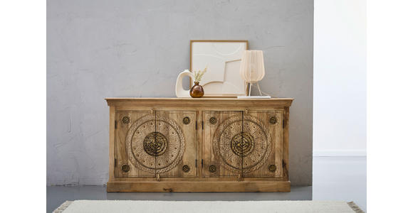 SIDEBOARD in 178/89/40 cm - Messingfarben/Naturfarben, LIFESTYLE, Holz/Metall (178/89/40cm) - Landscape
