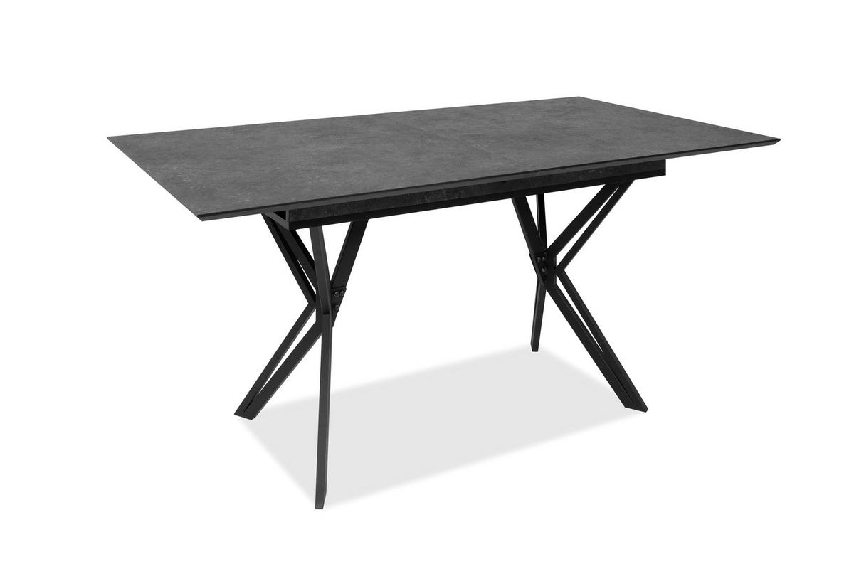 ESSTISCH Schwarz rechteckig  ausziehbar  - Schwarz, MODERN, Holzwerkstoff/Metall (160/90/76cm) - MID.YOU
