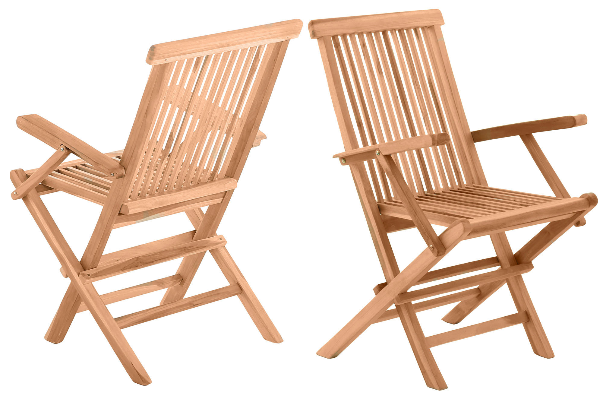 GARTENKLAPPSESSEL-SET in Holz Naturfarben  - Naturfarben, Natur, Holz (55/89/51cm) - Gardenson