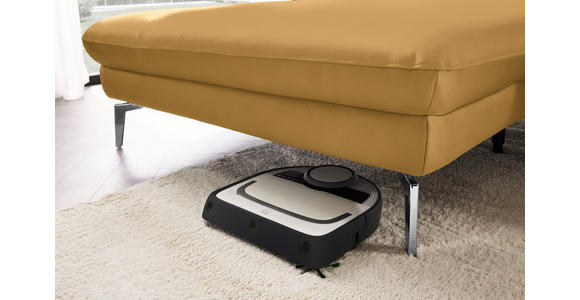 ECKSOFA in Echtleder Gelb 157/325 cm - Gelb/Schwarz, Design, Leder/Metall (157/325cm) - Dieter Knoll