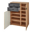 GARDEROBE 6-teilig in 282/202/38 cm - Schwarz/Eiche Artisan, Design, Holzwerkstoff/Textil (282/202/38cm) - Voleo