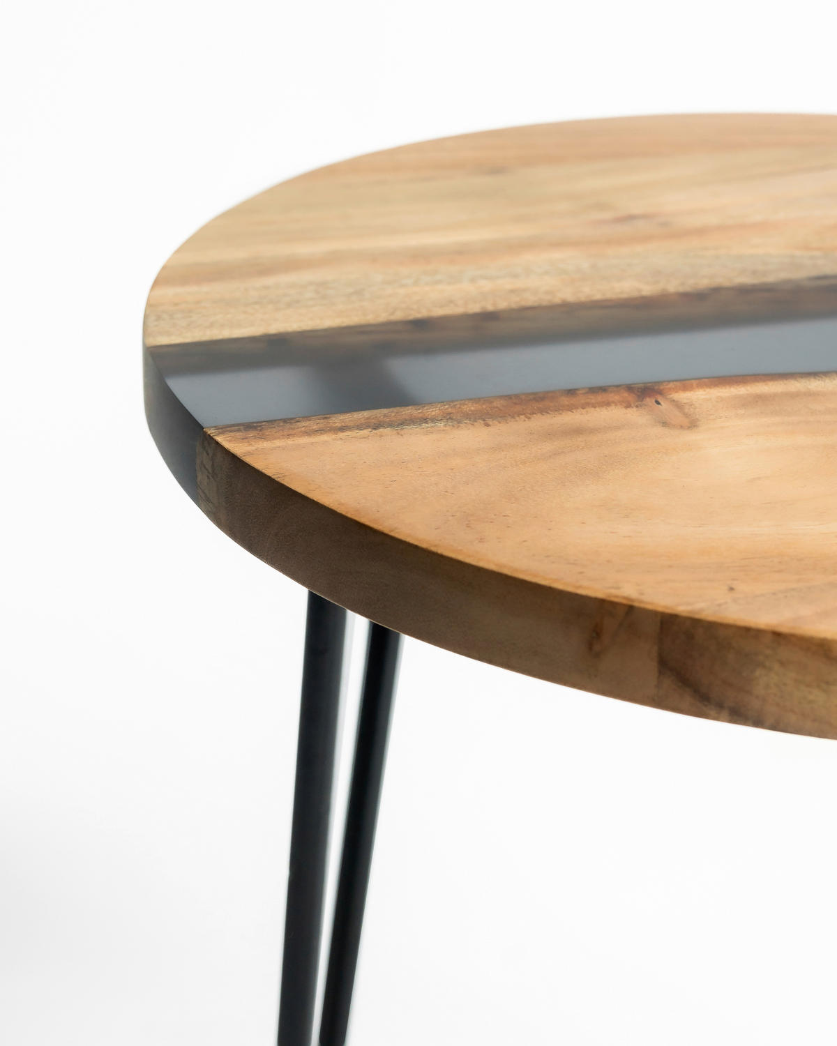 BEISTELLTISCH in Holz, Metall 40/40/45 cm  - Schwarz/Akaziefarben, LIFESTYLE, Holz/Metall (40/40/45cm) - Landscape