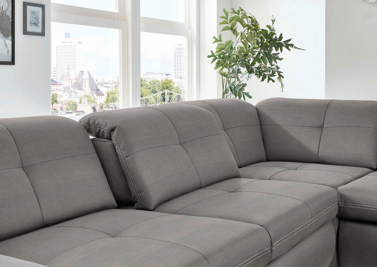 ECKSOFA in Mikrofaser Hellgrau  - Silberfarben/Hellgrau, Design, Textil/Metall (320/260cm) - Beldomo Speed