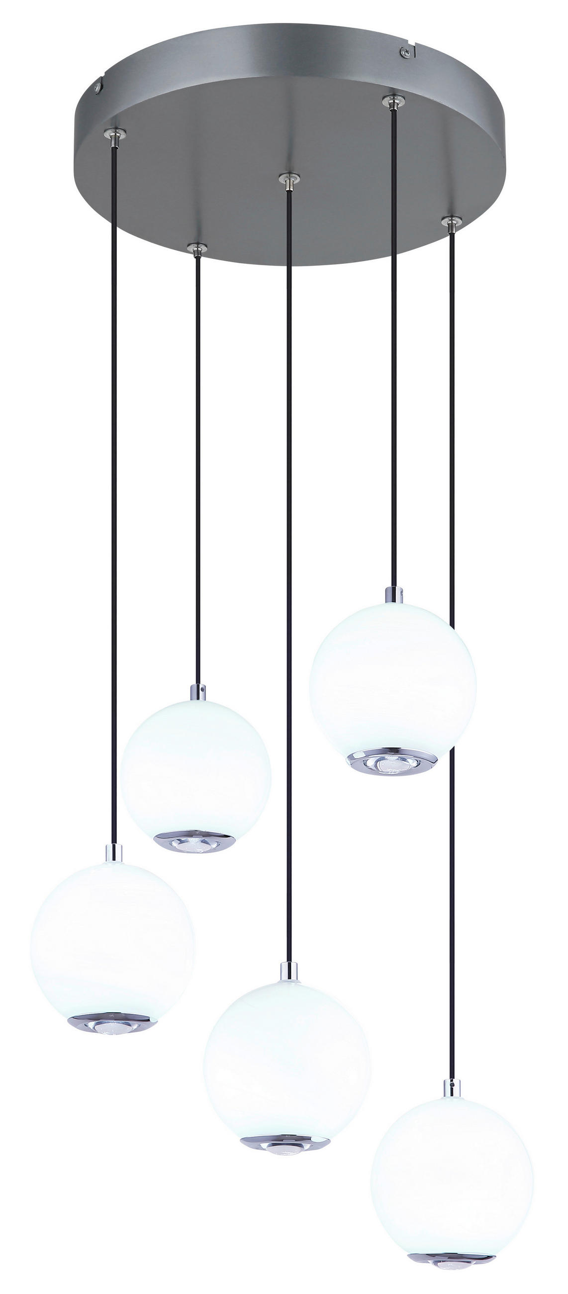 LED-HÄNGELEUCHTE 39/150 cm  - Klar/Chromfarben, KONVENTIONELL, Glas/Kunststoff (39/150cm) - Globo