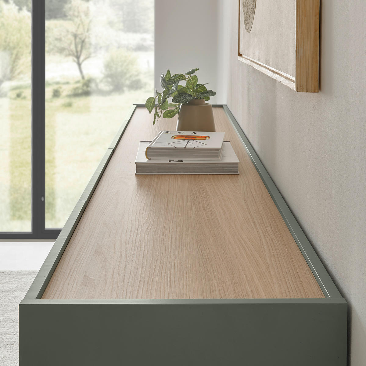LOWBOARD  223/42/45 cm 2 Schublade(n) Beimöbel erhältlich, stehend  - Eichefarben/Schwarz, Design, Holzwerkstoff/Kunststoff (223/42/45cm) - Modante
