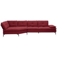 ECKSOFA in Flachgewebe Bordeaux  157/344 cm  - Bordeaux/Schwarz, Design, Textil/Metall (157/344cm) - Chilliano