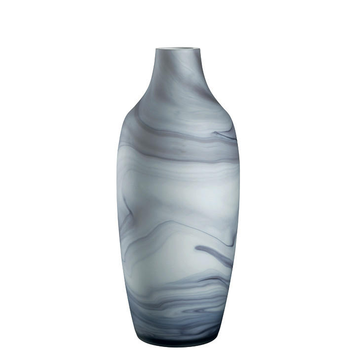 VASE 40,00 cm  - Blau/Weiss, Basics, Glas (17,00/40,00/17,00cm) - Leonardo