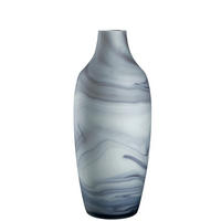 VASE 40,00 cm  - Blau/Weiss, Basics, Glas (17,00/40,00/17,00cm) - Leonardo