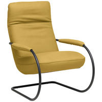 SESSEL in Echtleder Gelb  - Gelb/Schwarz, Design, Leder/Metall (80/104/99cm) - Koinor