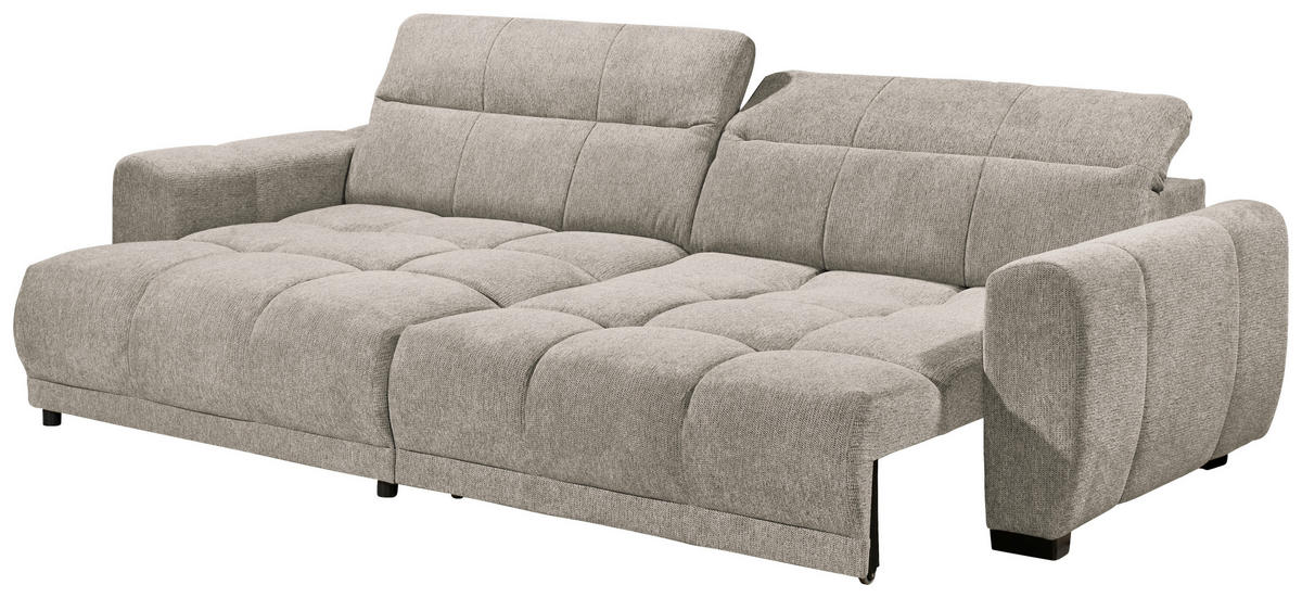 ECKSOFA HUNTER Sandfarben Mikrofaser  - Sandfarben/Schwarz, Basics, Kunststoff/Textil (170/297cm) - Livetastic