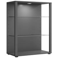 VITRINE in Anthrazit  - Anthrazit/Schwarz, Modern, Glas/Holzwerkstoff (70/90/35cm) - MID.YOU