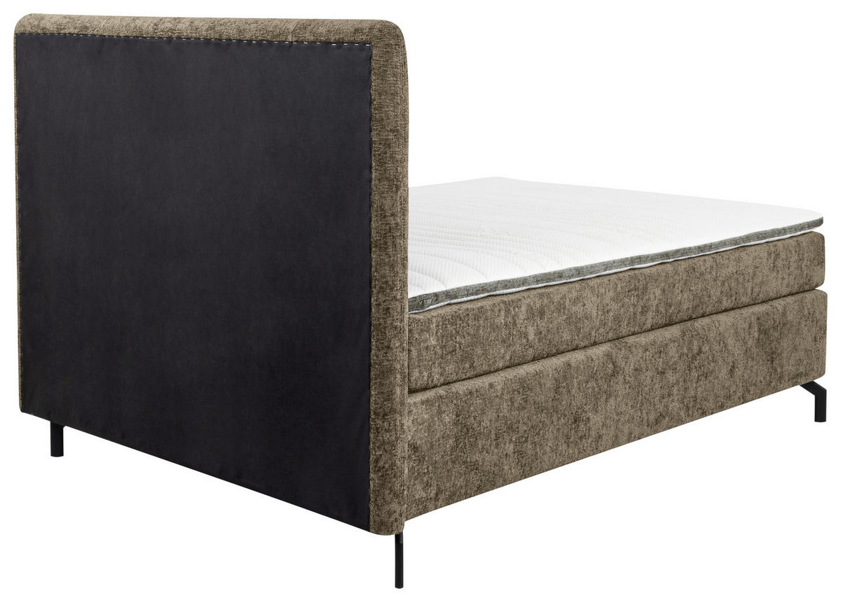 BOXSPRINGBETT 140/200 cm  in Schlammfarben  - Schlammfarben/Schwarz, Design, Textil/Metall (140/200cm) - Esposa