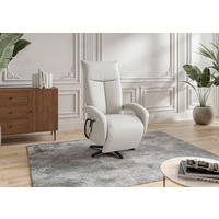 SESSEL Echtleder Weiss  - Weiss/Schwarz, Konventionell, Leder/Metall (74/112/82cm) - Sit & More