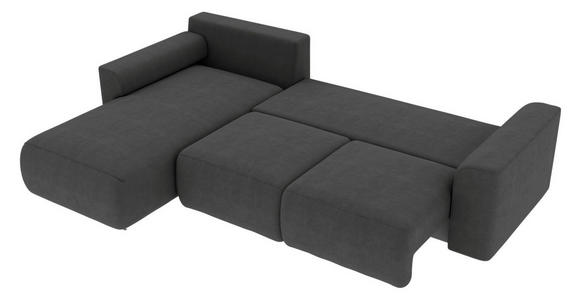 ECKSOFA in Velours Dunkelgrau  - Chromfarben/Dunkelgrau, KONVENTIONELL, Kunststoff/Textil (195/293cm) - Carryhome