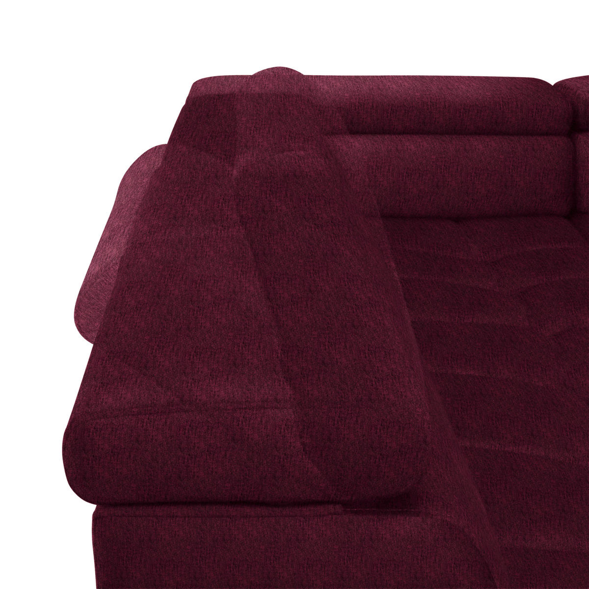 WOHNLANDSCHAFT in Samt, Webstoff Bordeaux  - Bordeaux/Schwarz, Design, Textil/Metall (216/385/177cm) - Welnova