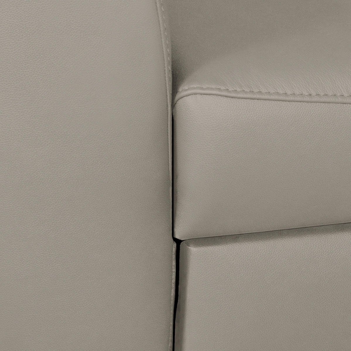 ECKSOFA in Lederlook Echtleder Platinfarben  - Platinfarben/Chromfarben, Design, Leder/Textil (241/168cm) - Livetastic