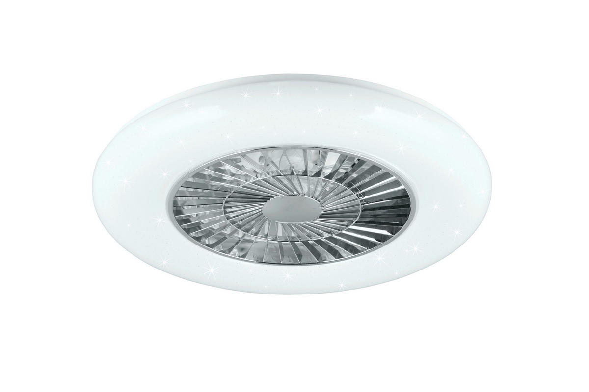 DECKENVENTILATOR VISBY 58/19 cm   - Chromfarben/Weiß, KONVENTIONELL, Kunststoff (58/19cm)