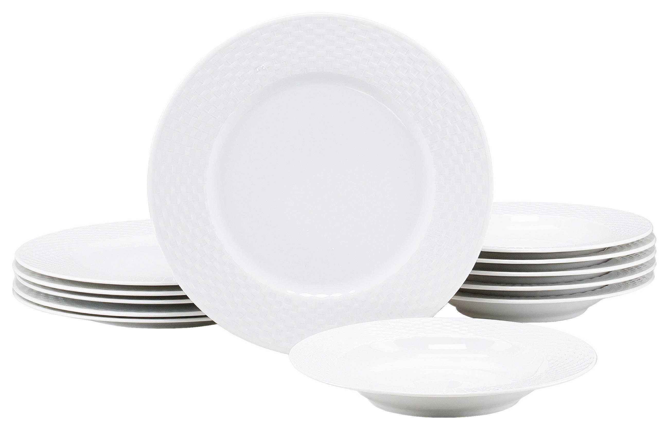 TAFELSERVICE Weiß Polo 12-teilig  - Weiß, Basics, Keramik - Creatable