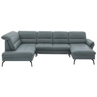 WOHNLANDSCHAFT in Echtleder Dunkelbraun  - Dunkelbraun/Schwarz, Design, Leder/Metall (206/336/181cm) - Beldomo Speed