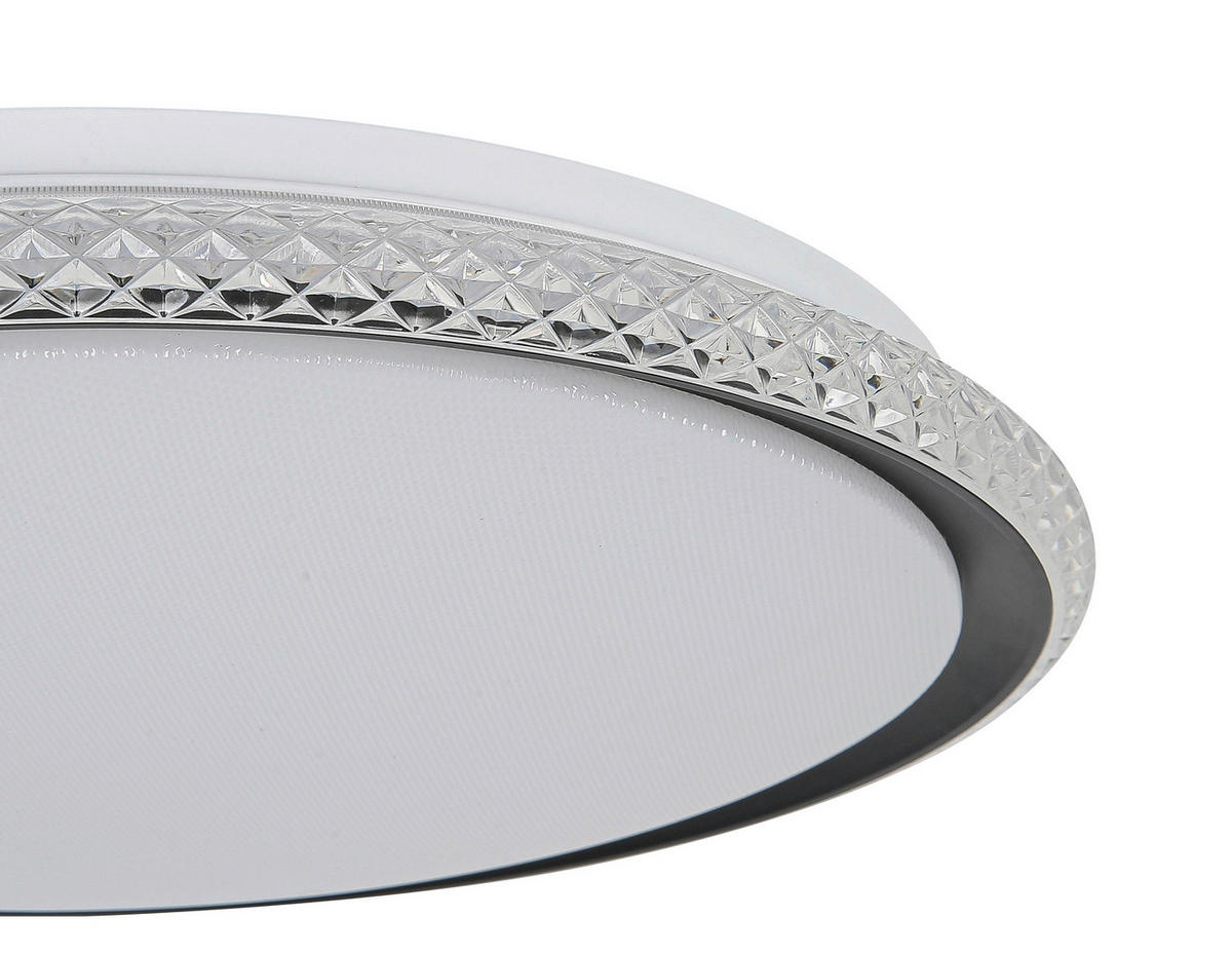 DECKENLEUCHTE  40/6 cm    - Transparent/Schwarz, Trend, Kunststoff/Metall (40/6cm) - Novel