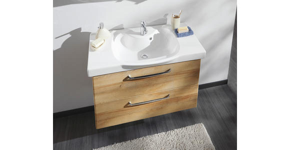 BADEZIMMER  in 92 cm  - Eichefarben/Weiß, KONVENTIONELL, Keramik/Holzwerkstoff (92cm) - Xora