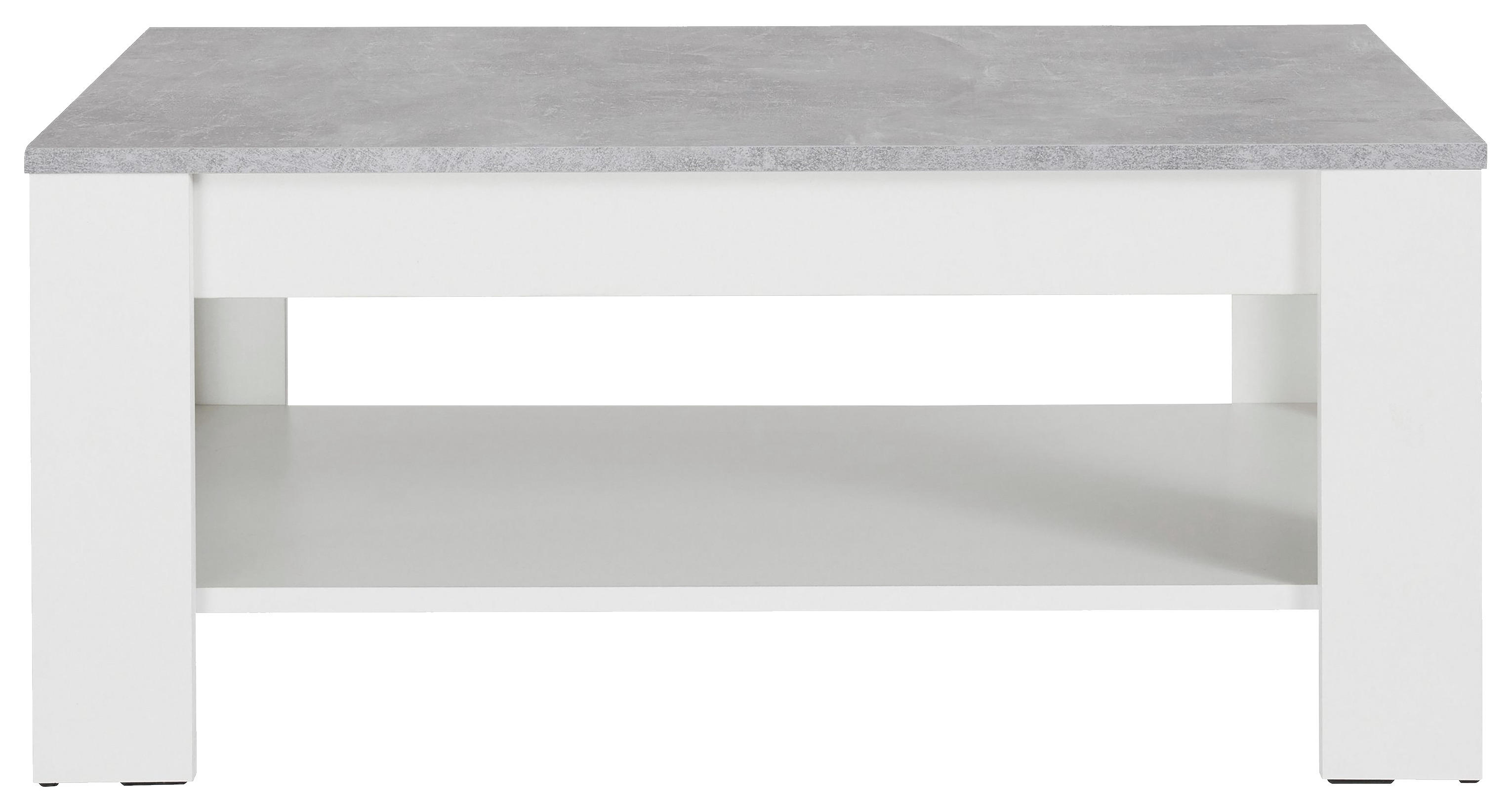 COUCHTISCH rechteckig Grau, Weiß  - Weiß/Grau, KONVENTIONELL (100/60/44cm) - MID.YOU