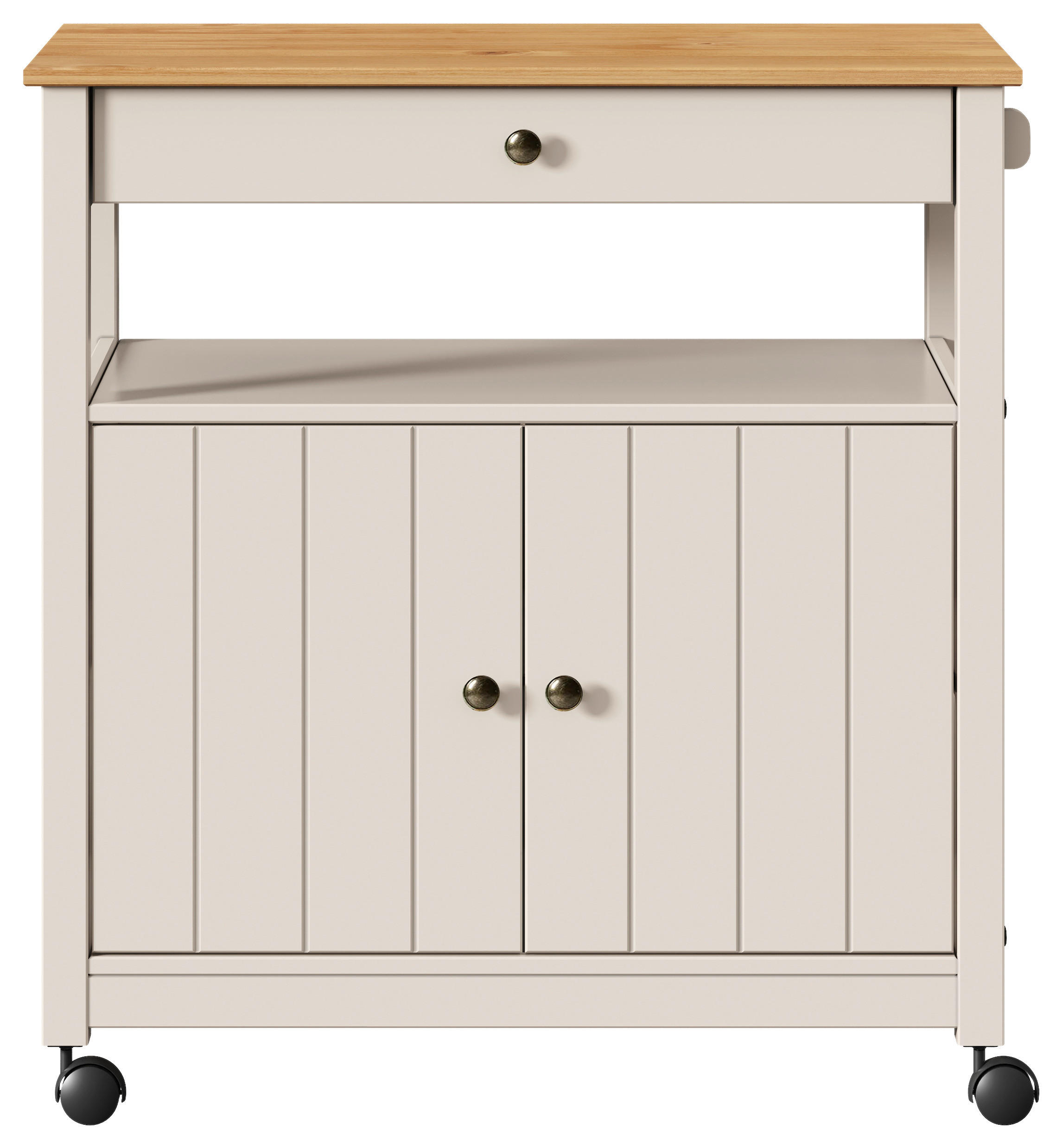 SERVIERWAGEN Pinie massiv Braun, Beige  - Beige/Gelb, MODERN, Holz/Kunststoff (85/90,6/40cm) - Livetastic