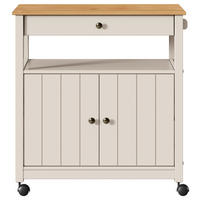 SERVIERWAGEN Pinie massiv Braun, Beige  - Beige/Gelb, MODERN, Holz/Kunststoff (85/90,6/40cm) - Livetastic