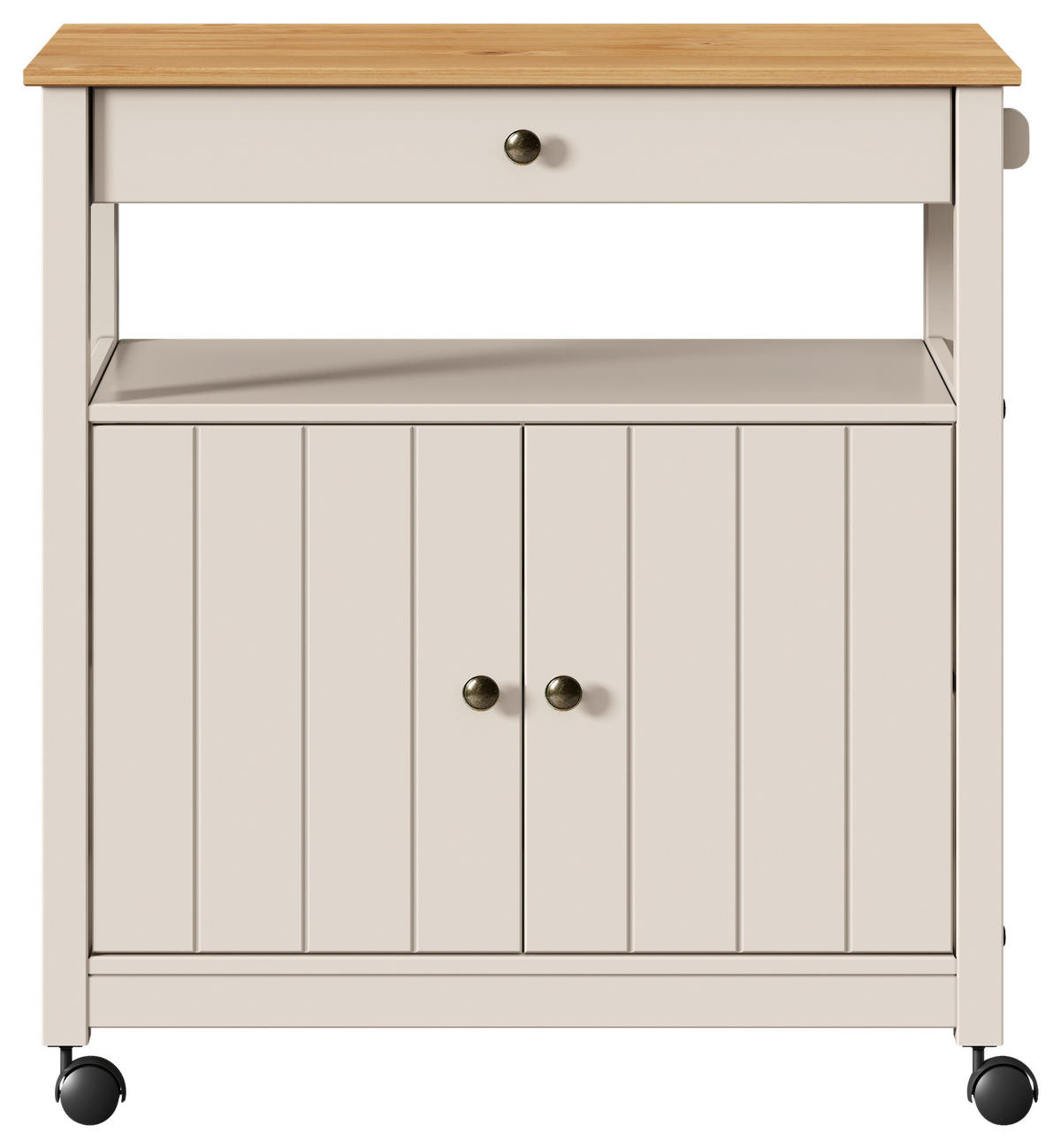SERVIERWAGEN Pinie massiv Braun, Beige  - Beige/Gelb, MODERN, Holz/Kunststoff (85/90,6/40cm) - Livetastic