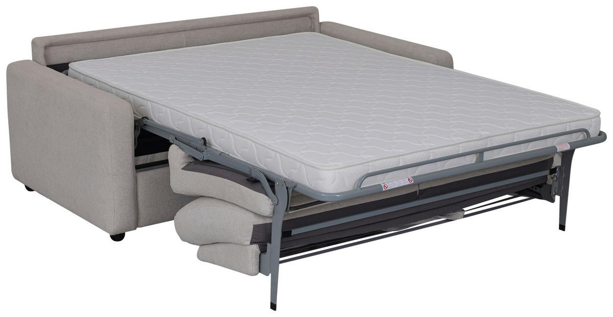 SCHLAFSOFA Webstoff Beige  - Beige/Schwarz, KONVENTIONELL, Kunststoff/Textil (191/90/100cm) - Livetastic